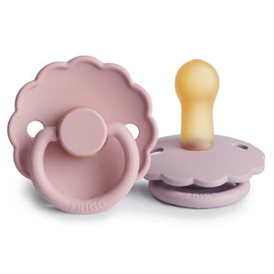 FRIGG Daisy - Round Latex 2-Pack Pacifiers - Baby Pink/Soft lilac Size 2