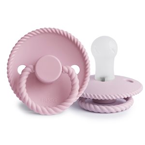 FRIGG Rope - Round Silicone 2-Pack Pacifiers - Baby Pink/Soft Lilac - Size 1