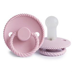 FRIGG Rope - Round Silicone 2-Pack Pacifiers - Baby Pink/Soft Lilac - Size 2