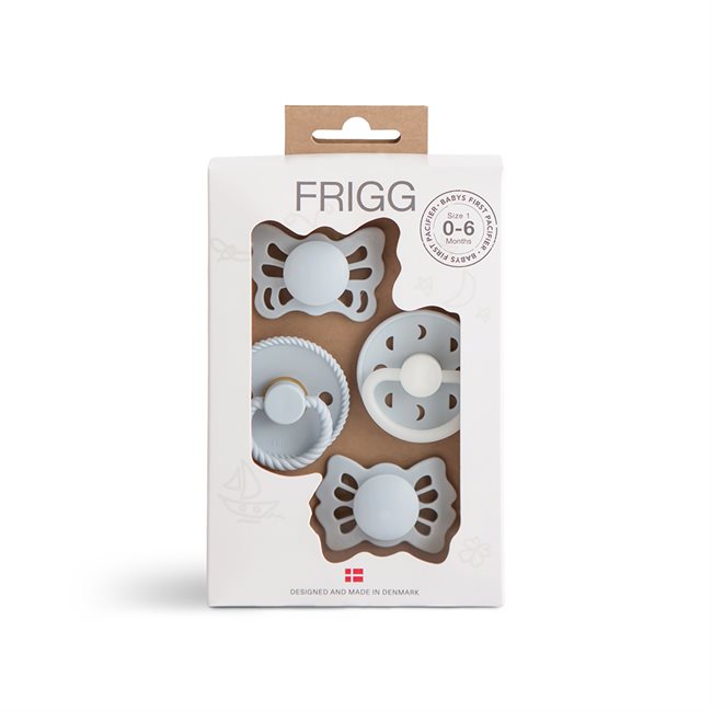 FRIGG ​​Baby\'s First pacifier​ 4-pack - Moonlight Sailing - Powder Blue