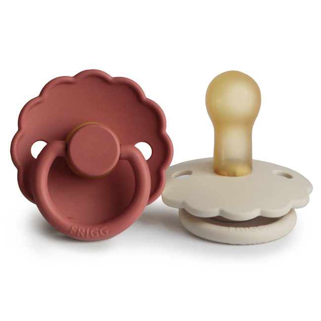 FRIGG Pacifiers Daisy Baked Clay/Cream
