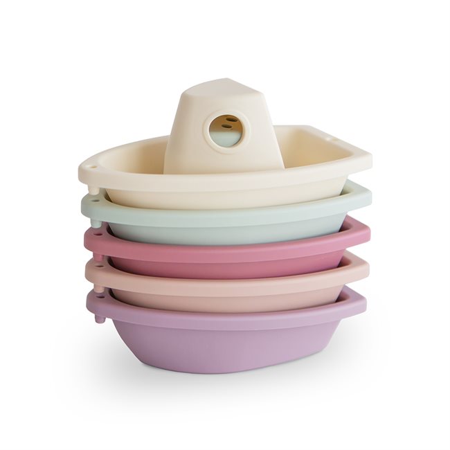 Mushie Bath Play Set - Boats Petal