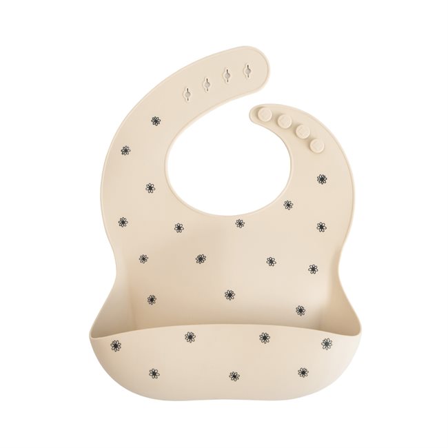 Mushie Silicone Bib - Black Daisy