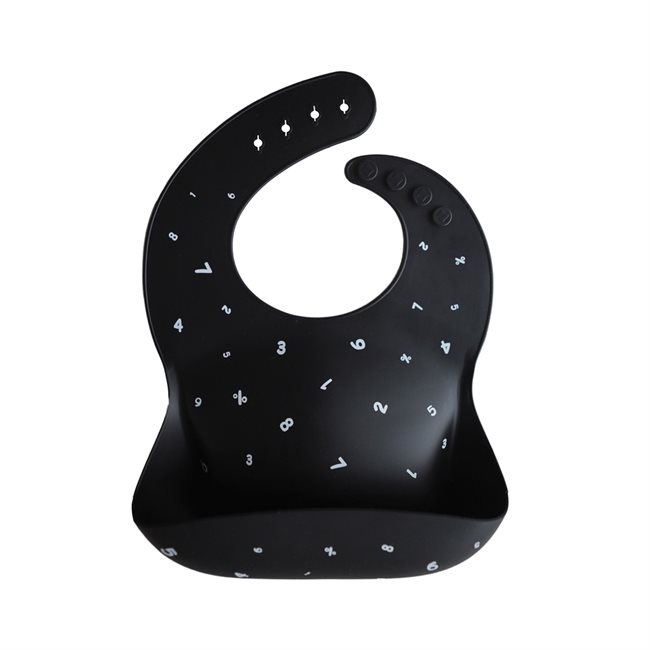Mushie Silicone Bib - Black Numbers