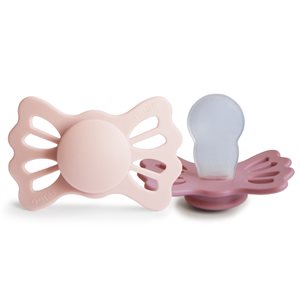 FRIGG Lucky - Symmetrical Silicone 2-Pack Pacifiers - Blush/Cedar - Size 2