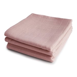 Mushie Muslin Cloth 3-pack Blush