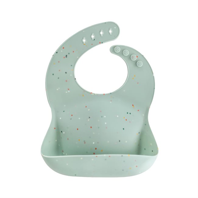Mushie Silicone Bib - Cambridge Blue Confetti
