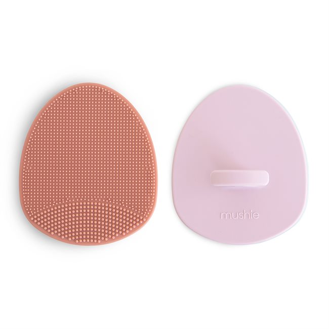 Mushie ​​Cradle Cap Brush-2 pack​ - ​Rose/Soft Lilac