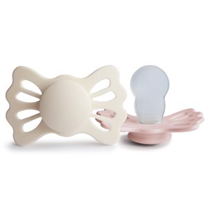 FRIGG Lucky - Symmetrical Silicone 2-Pack Pacifiers - Cream/Blush - Size 2