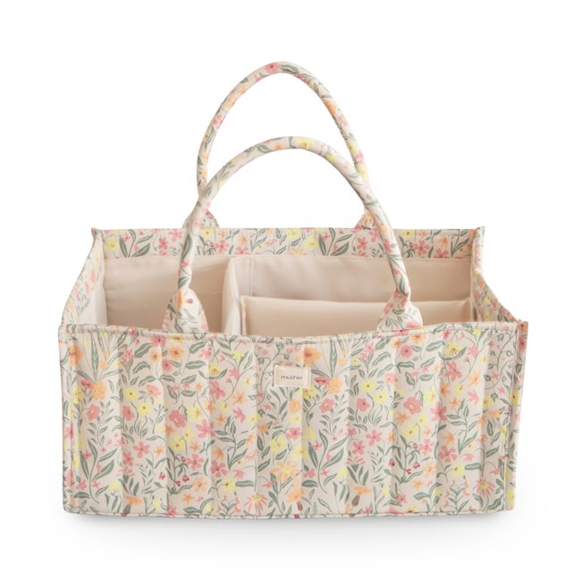 Mushie Diaper Caddy - Pastel Blooms