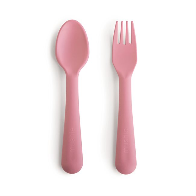 Mushie Fork & Spoon - Dusty Rose 