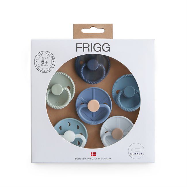 FRIGG 6-Pack Pacifiers - Round Silicone - Endless Sea - Size 2