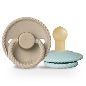 FRIGG Mini Mocha - Round Latex 2-Pack Pacifiers - Cappuccino/Iced Mocha - Size 1