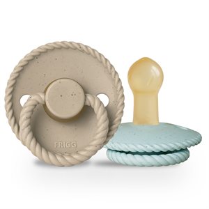 FRIGG Mini Mocha - Round Latex 2-Pack Pacifiers - Cappuccino/Iced Mocha - Size 2