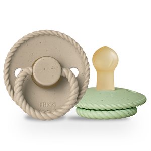 FRIGG Mini Mocha - Round Latex 2-Pack Pacifiers - Cappuccino/Matcha Latte - Size 1