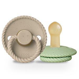 FRIGG Mini Mocha - Round Latex 2-Pack Pacifiers - Cappuccino/Matcha Latte - Size 2