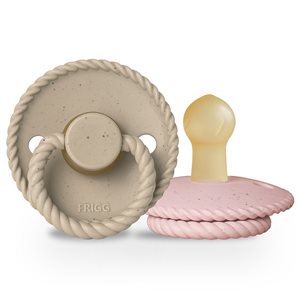 FRIGG Mini Mocha - Round Latex 2-Pack Pacifiers - Cappuccino/Rose Latte - Size 1