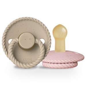FRIGG Mini Mocha - Round Latex 2-Pack Pacifiers - Cappuccino/Rose Latte - Size 2