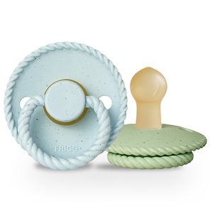 FRIGG Mini Mocha - Round Latex 2-Pack Pacifiers - Iced Mocha/Matcha Latte - Size 1