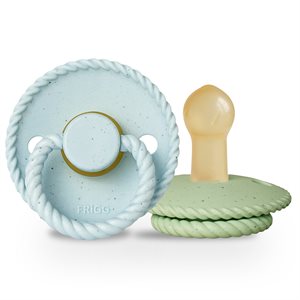 FRIGG Mini Mocha - Round Latex 2-Pack Pacifiers - Iced Mocha/Matcha Latte - Size 2