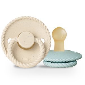 FRIGG Mini Mocha - Round Latex 2-Pack Pacifiers - Vanilla Cream/Iced Mocha - Size 1