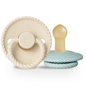 FRIGG Mini Mocha - Round Latex 2-Pack Pacifiers - Vanilla Cream/Iced Mocha - Size 2