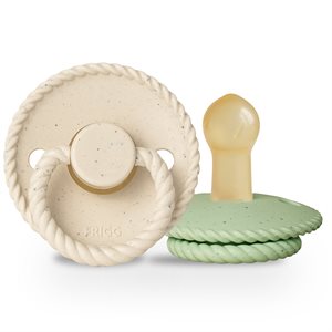 FRIGG Mini Mocha - Round Latex 2-Pack Pacifiers - Vanilla Cream/Matcha Latte - Size 2
