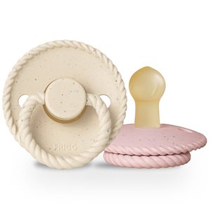 FRIGG Mini Mocha - Round Latex 2-Pack Pacifiers - Vanilla Cream/Rose Latte - Size 1