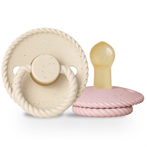 FRIGG Mini Mocha - Round Latex 2-Pack Pacifiers - Vanilla Cream/Rose Latte - Size 2