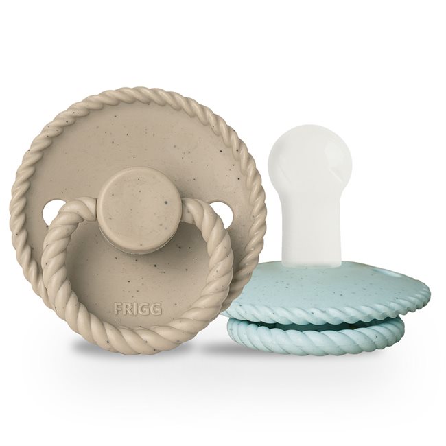 FRIGG Mini Mocha - Round Silicone 2-Pack Pacifiers - Cappuccino/Iced Mocha - Size 2