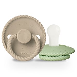FRIGG Mini Mocha - Round Silicone 2-Pack Pacifiers - Cappuccino/Matcha Latte - Size 1