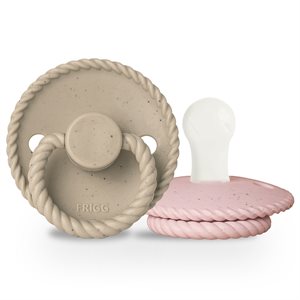 FRIGG Mini Mocha - Round Silicone 2-Pack Pacifiers - Cappuccino/Rose Latte - Size 1