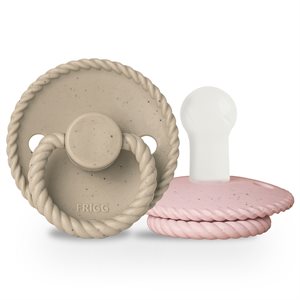 FRIGG Mini Mocha - Round Silicone 2-Pack Pacifiers - Cappuccino/Rose Latte - Size 2