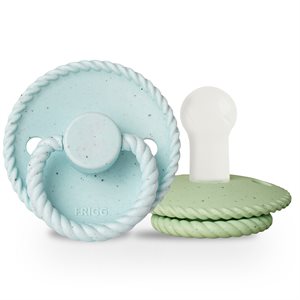 FRIGG Mini Mocha - Round Silicone 2-Pack Pacifiers - Iced Mocha/Matcha Latte - Size 2