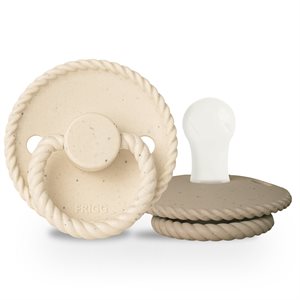 FRIGG Mini Mocha - Round Silicone 2-Pack Pacifiers - Vanilla Cream/Cappuccino - Size 1