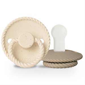 FRIGG Mini Mocha - Round Silicone 2-Pack Pacifiers - Vanilla Cream/Cappuccino - Size 2