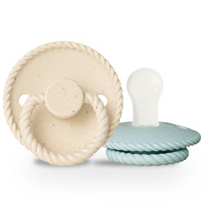 FRIGG Mini Mocha - Round Silicone 2-Pack Pacifiers - Vanilla Cream/Iced Mocha - Size 1