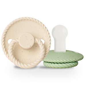 FRIGG Mini Mocha - Round Silicone 2-Pack Pacifiers - Vanilla Cream/Matcha Latte - Size 2