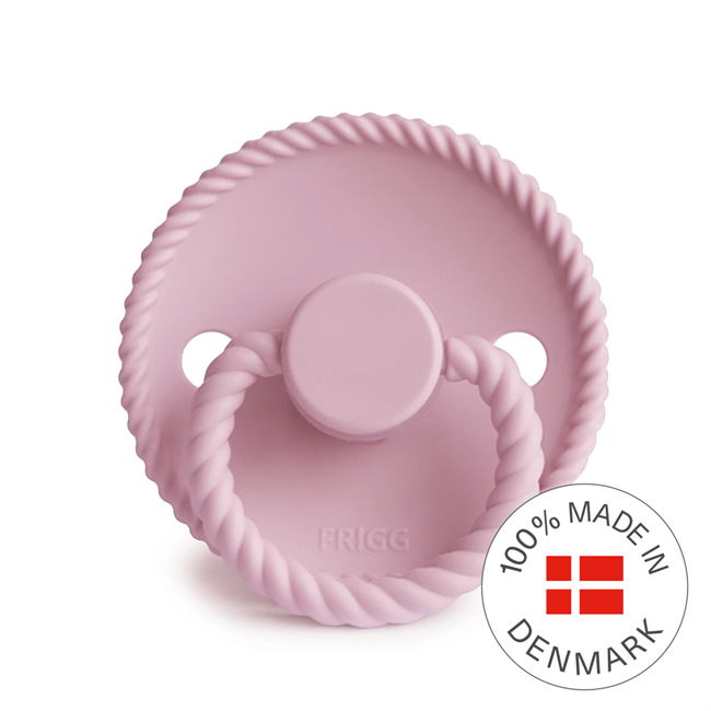FRIGG Rope - Round Silicone Pacifier - Baby Pink - Size 1