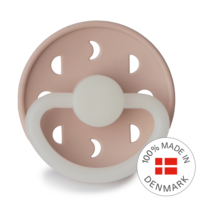 FRIGG Moon Phase - Round Silicone Pacifier - Blush Night - Size 1