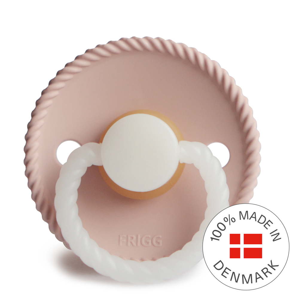 FRIGG Daisy Latex Schnuller – BPA-frei, Symmetrische Kirschform, Größe 2 (6–18 Monate), Aus Dänemark