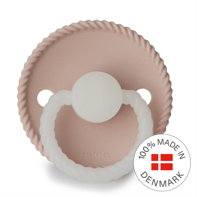 FRIGG Rope - Round Silicone Pacifier - Blush Night - Size 1