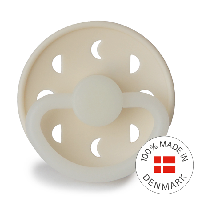 FRIGG Moon Phase - Round Silicone Pacifier - Cream Night - Size 2