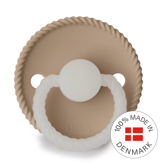 FRIGG Rope - Round Silicone Pacifier - Croissant Night - Size 1