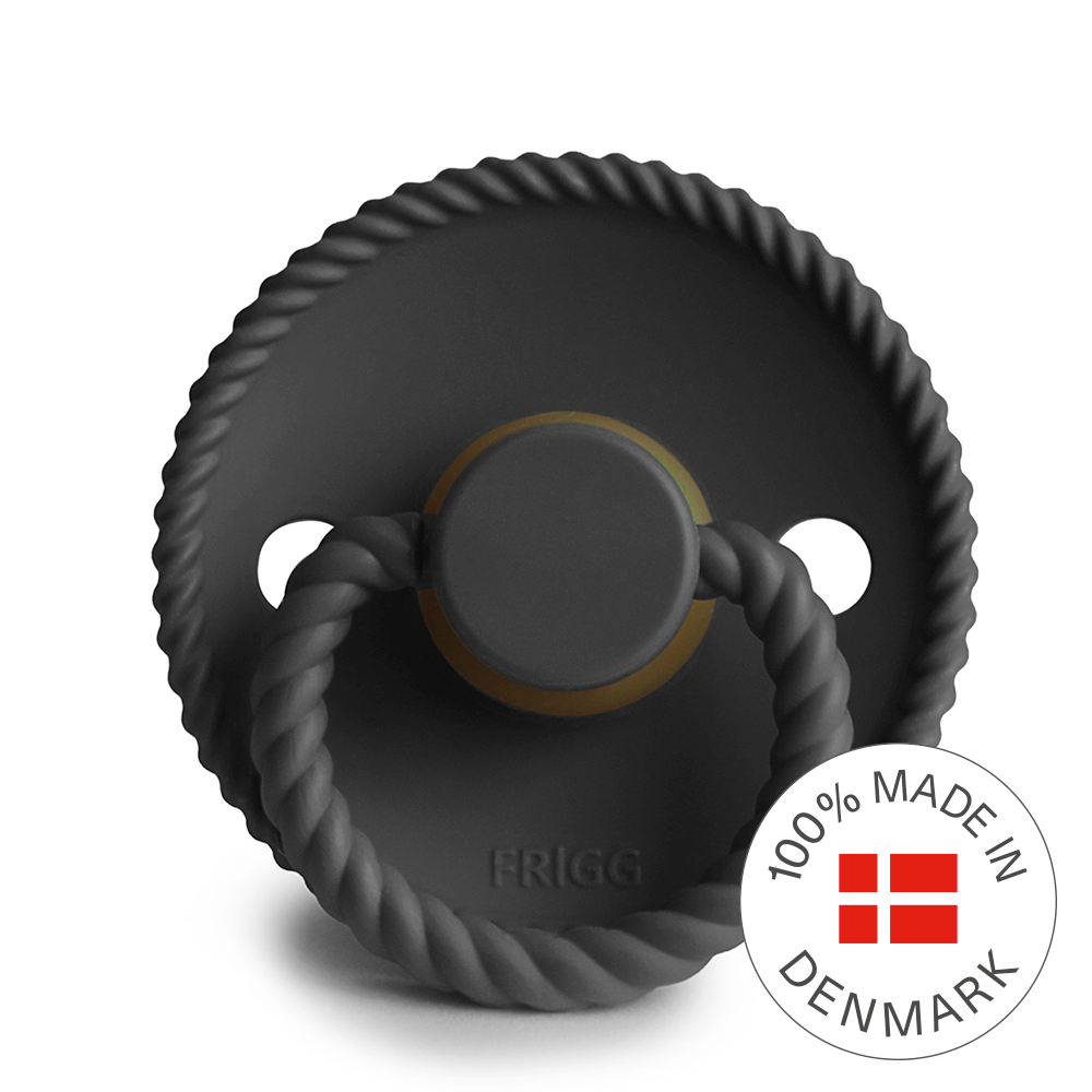 FRIGG Rope - Round Latex Pacifier - Jet Black - Size 1