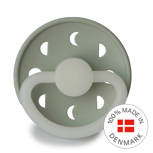 FRIGG Moon Phase - Round Silicone Pacifier - Sage Night - Size 2