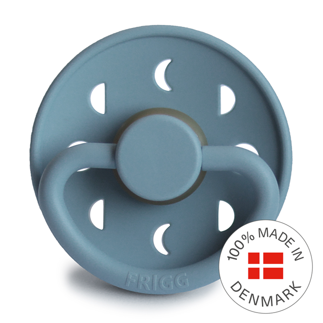FRIGG Moon Phase - Round Latex Pacifier - Stone Blue - Size 2