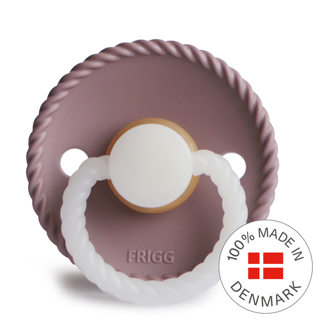 FRIGG Rope - Round Latex Pacifier - Twilight Mauve Night - Size 2