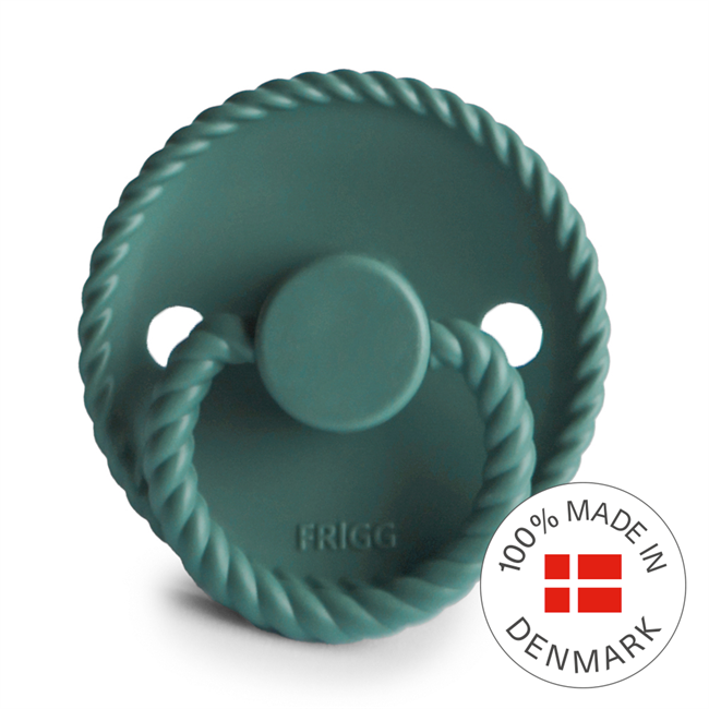 FRIGG Rope - Round Silicone Pacifier - Vintage green - Size 2