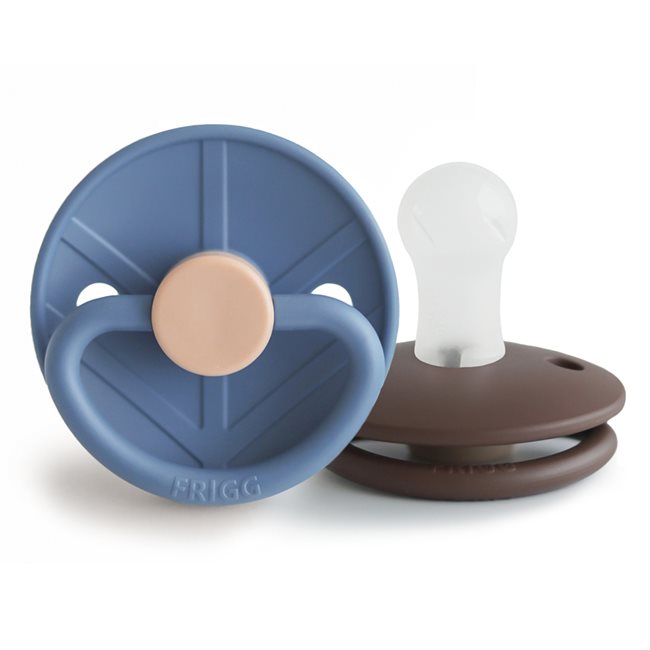 FRIGG Little Viking - Round Silicone 2-Pack Pacifiers - Harald/Bjorn - Size 1